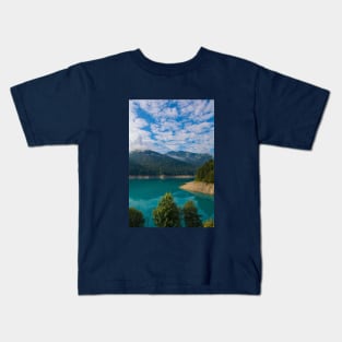 Low Water in Sauris Lake, North Italy Kids T-Shirt